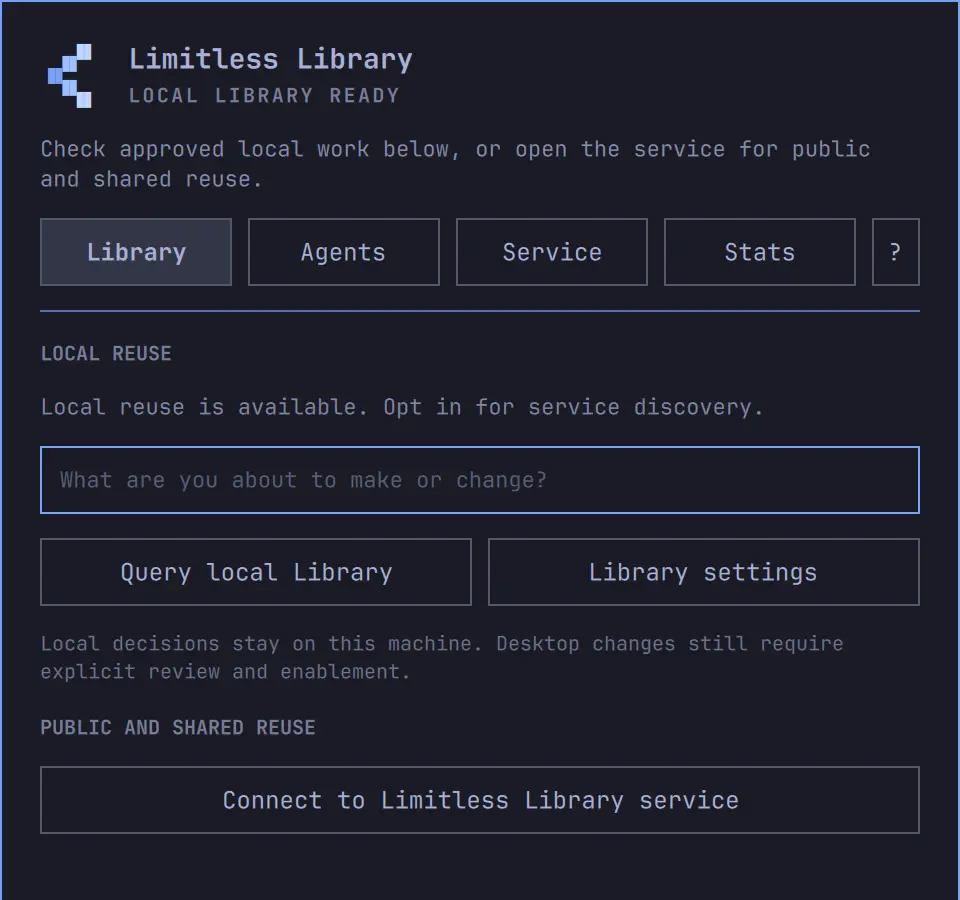 Limitless Library panel open inside Omarchy